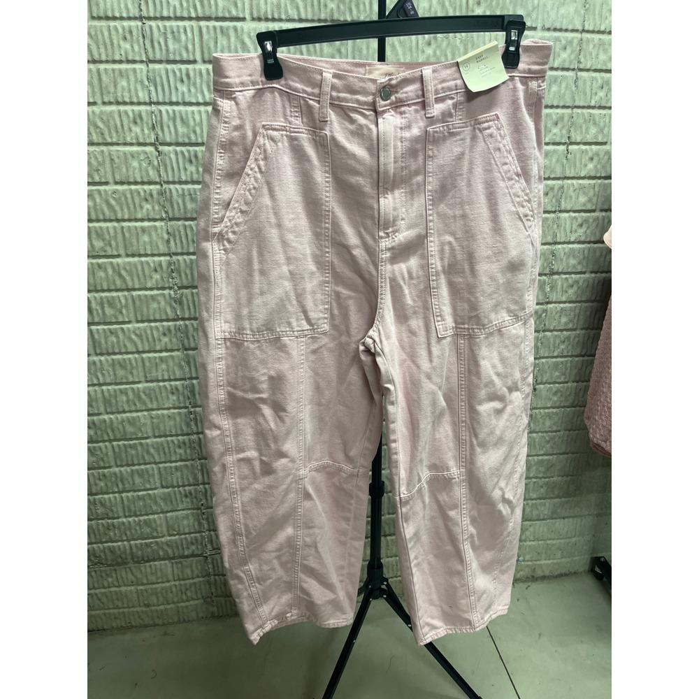 Universal Thread Pink Easy‎ Barrel High Rise Cotton Utility Pants Size 14 NEW